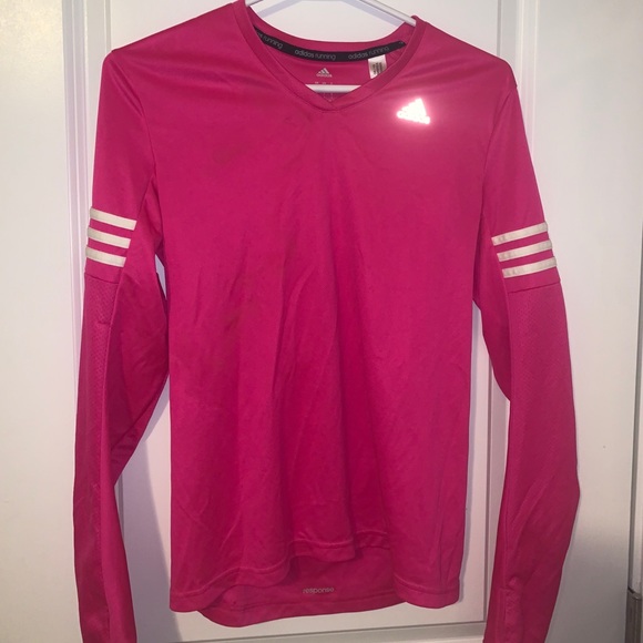 Pink Adidas sleeved Top - Picture 1 of 2